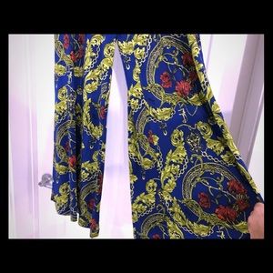 Beautiful blue printed flared bottom pants